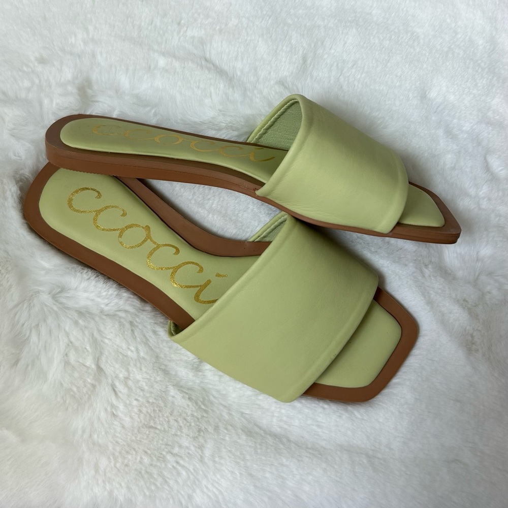 CCOCCI Women’s Kelly Slingback Sandals Soft Lime Green Cushion Minimalist‎ 5.5